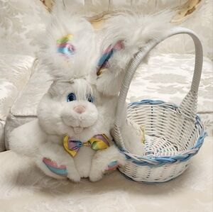 Vintage Easter Basket Bunny Plush Giggle Bunny 1993 With Tag